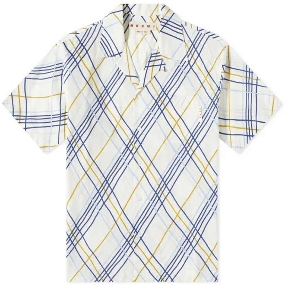 Marni Wild Roads Poplin Camp Collar Bowling Shirt (50)